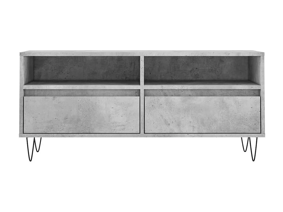 Meuble TV BEis béton 100x34,5x44,5 cm bois d'ingénierie BE69967