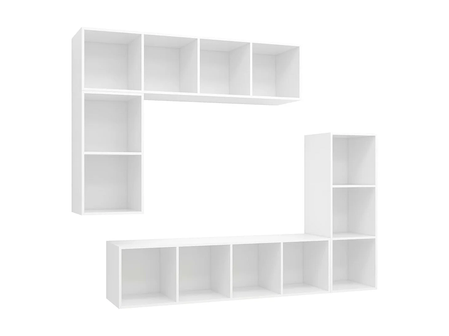 Set de muebles para TV 4 piezas madera contrachapada blanco ES49241