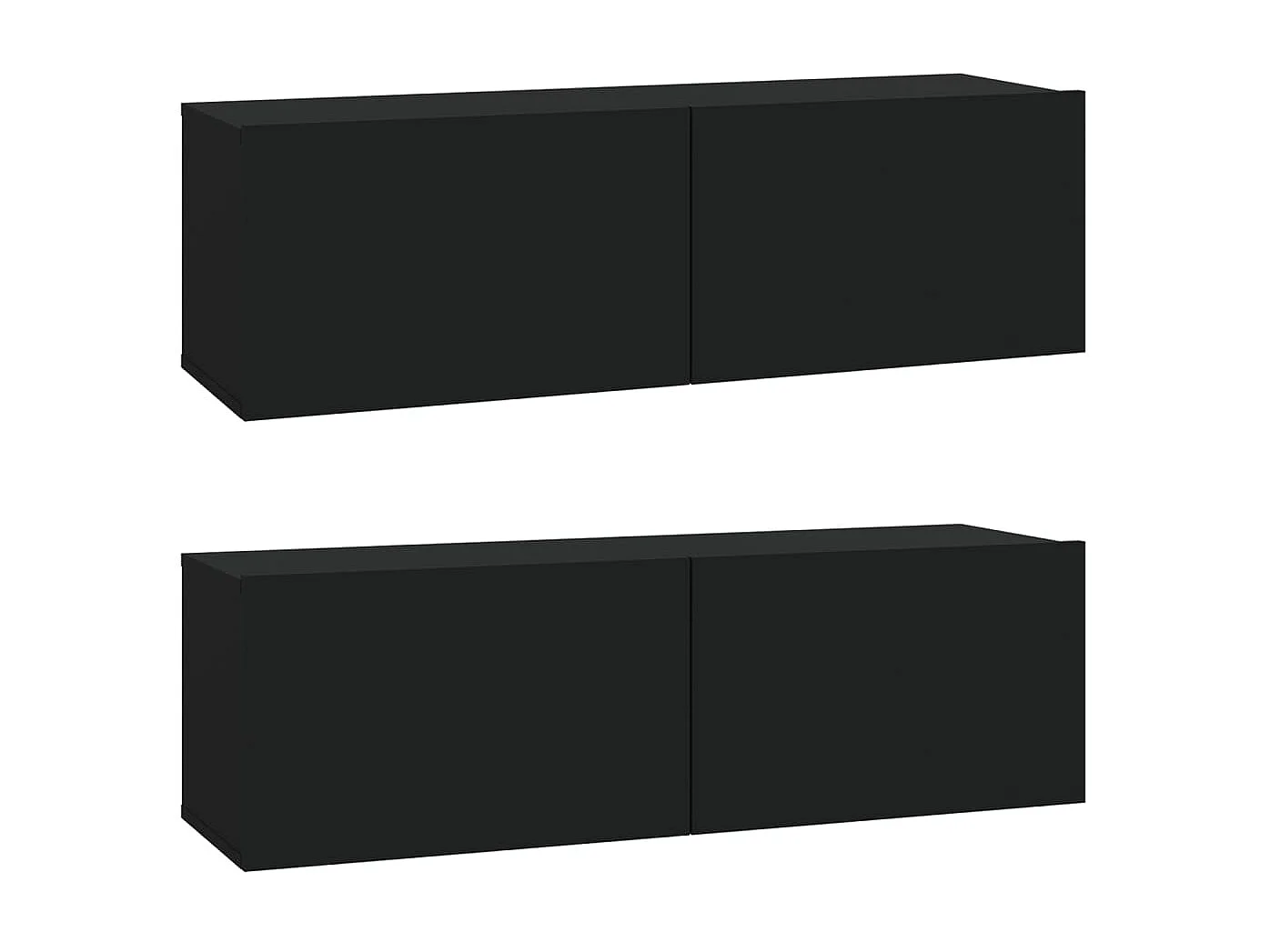 Set de muebles para TV 3 piezas madera contrachapada negro ES79978