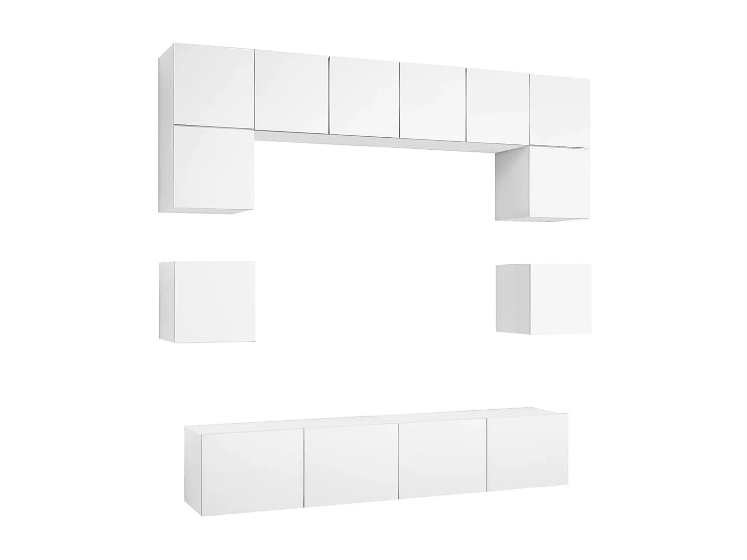 8-delige Tv-meubelset bewerkt hout wit NL718902