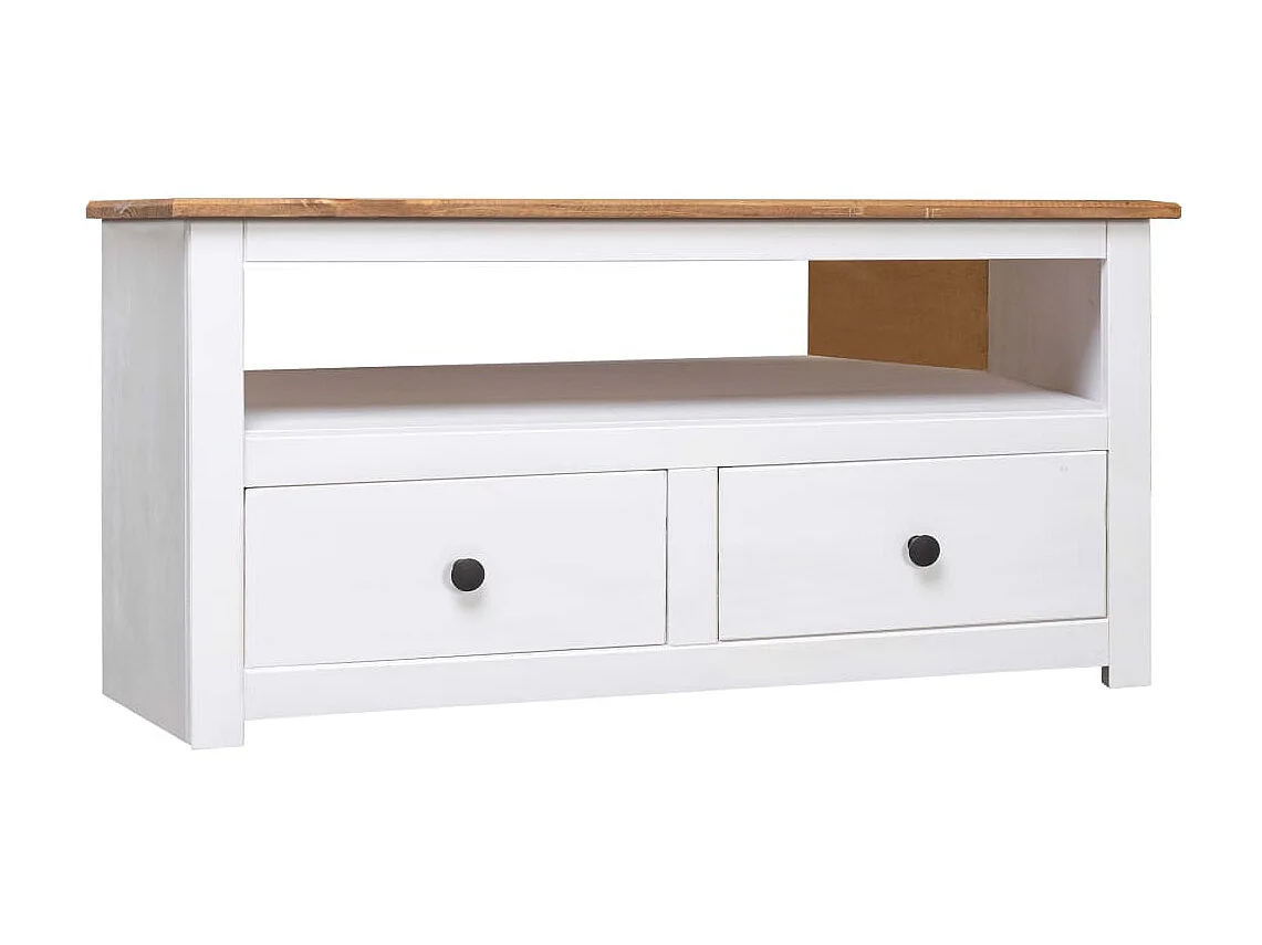 Meuble TV d'angle Chêne sonoma Blanc 93x49x49 cm Pin Assortiment Panama LWW86985