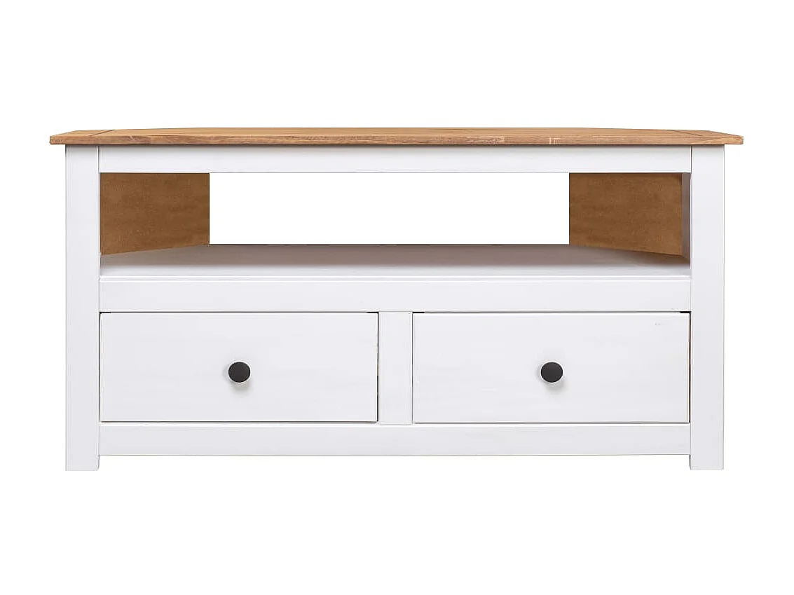 Meuble TV d'angle Chêne sonoma Blanc 93x49x49 cm Pin Assortiment Panama LWW86985