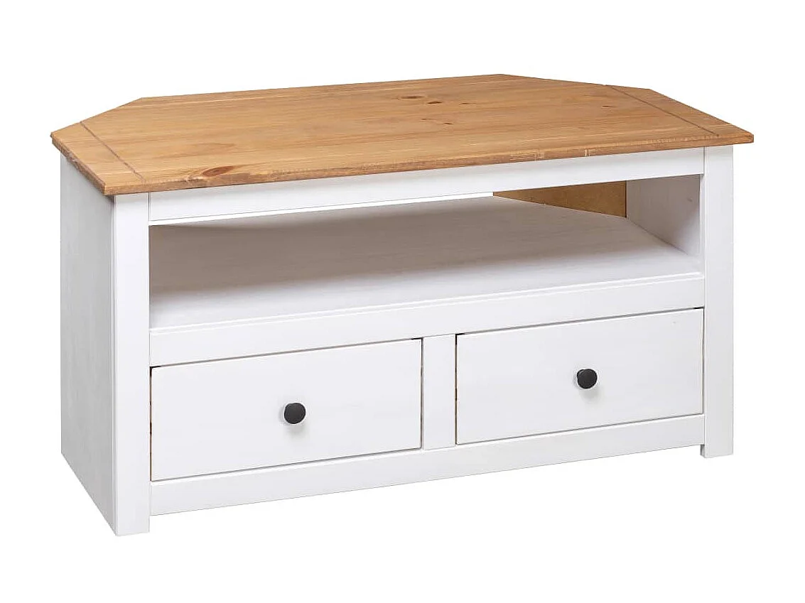 Meuble TV d'angle Chêne sonoma Blanc 93x49x49 cm Pin Assortiment Panama LWW86985