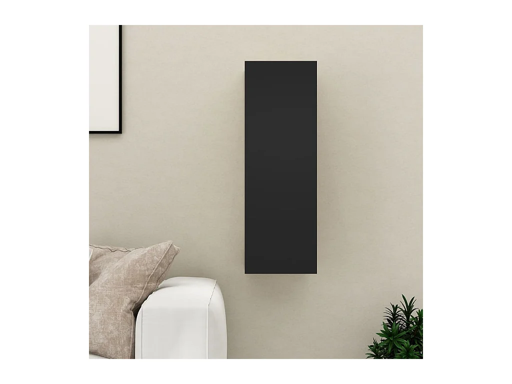 Meuble TV Noir 30,5x30x90 cm Aggloméré BE85155