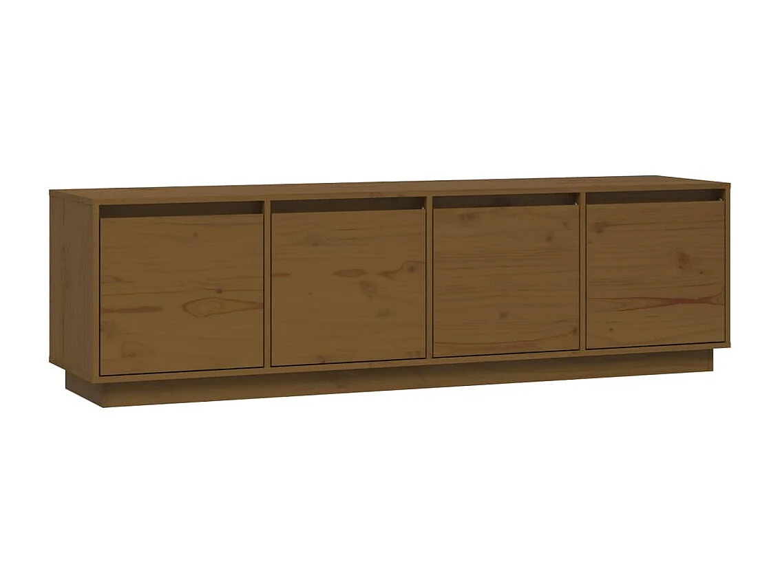 Meuble TV Marron miel 156x37x45 cm Bois de pin massif BE74360