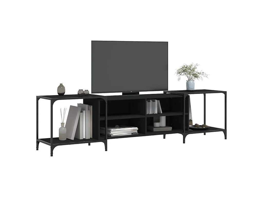 TV-Schrank,TV-Möbel Schwarz 203x37x50 cm Holzwerkstoff -gkd215642
