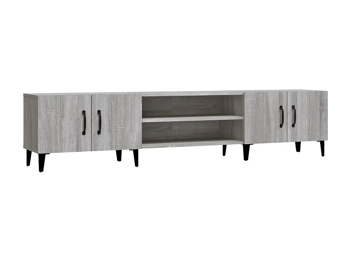 Meuble TV Sonoma gris 180x31,5x40 cm bois d'ingénierie LWW46379
