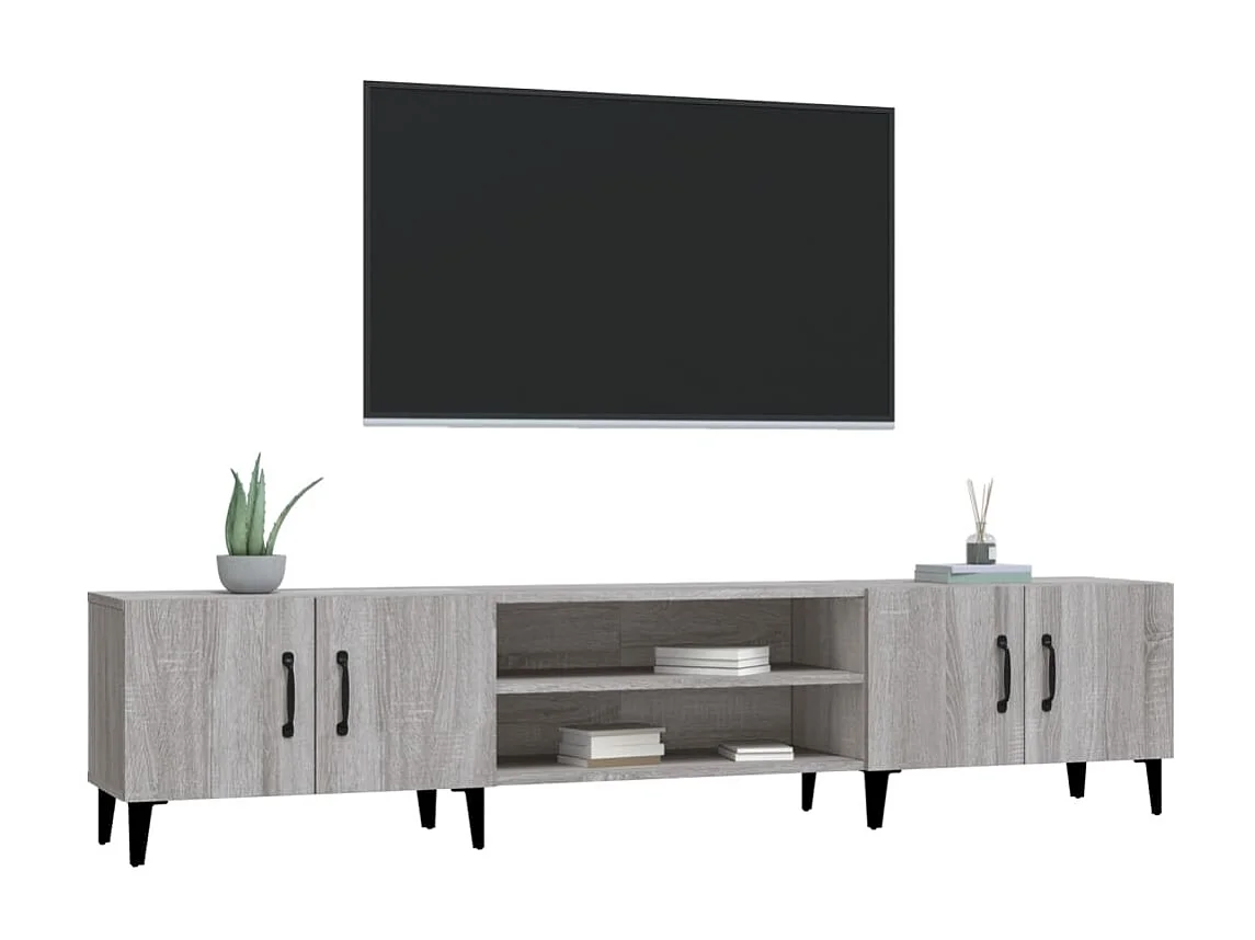 Meuble TV Sonoma gris 180x31,5x40 cm bois d'ingénierie LWW46379