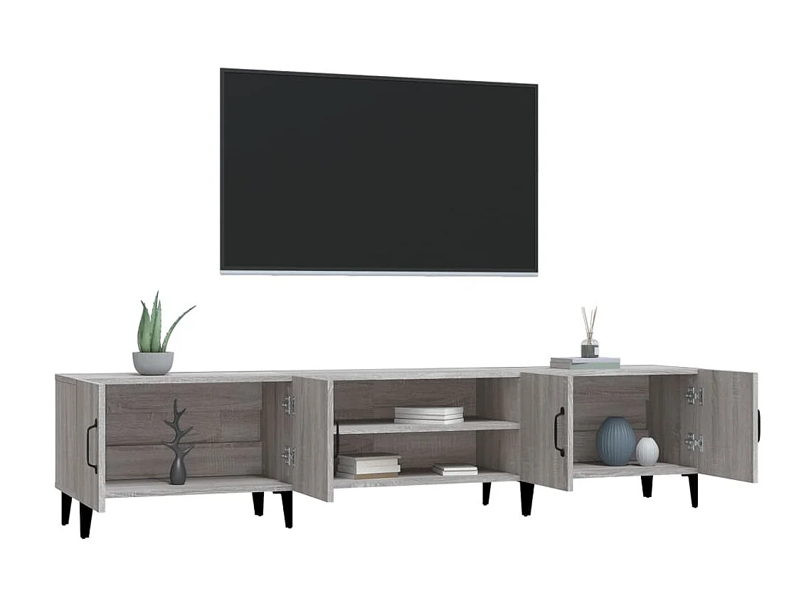 Tv-meubel 180x31,5x40 cm bewerkt hout grijs sonoma eikenkleurig NL122524