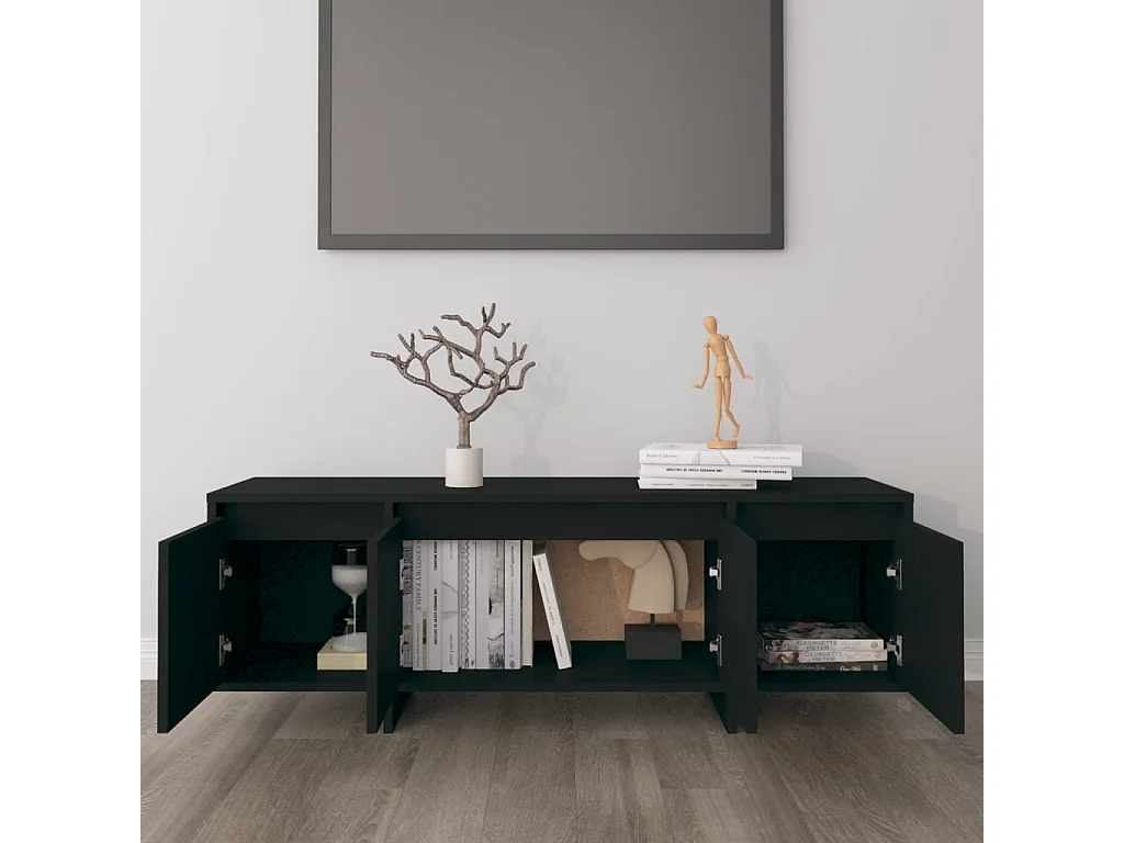 Meuble TV Noir 120x30x40,5 cm Aggloméré BE59994