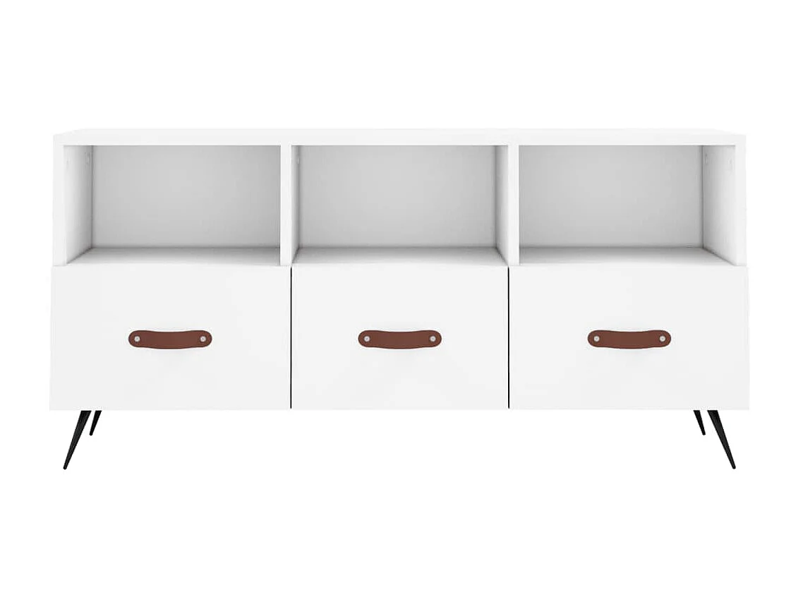 Meuble TV blanc 102x36x50 cm bois d'ingénierie BE84298