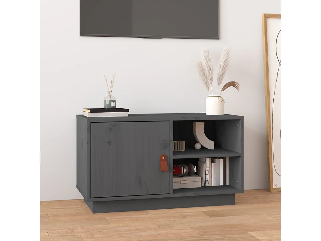 TV-Schrank,TV-Möbel Grau 70x34x40 cm Massivholz Kiefer -gkd165297
