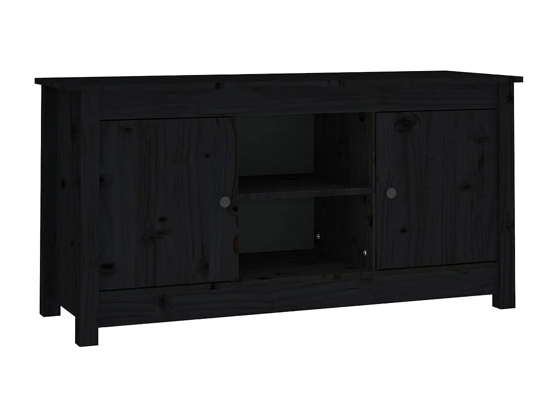 TV-Schrank,TV-Möbel Schwarz 103x36,5x52 cm Massivholz Kiefer -gkd69485