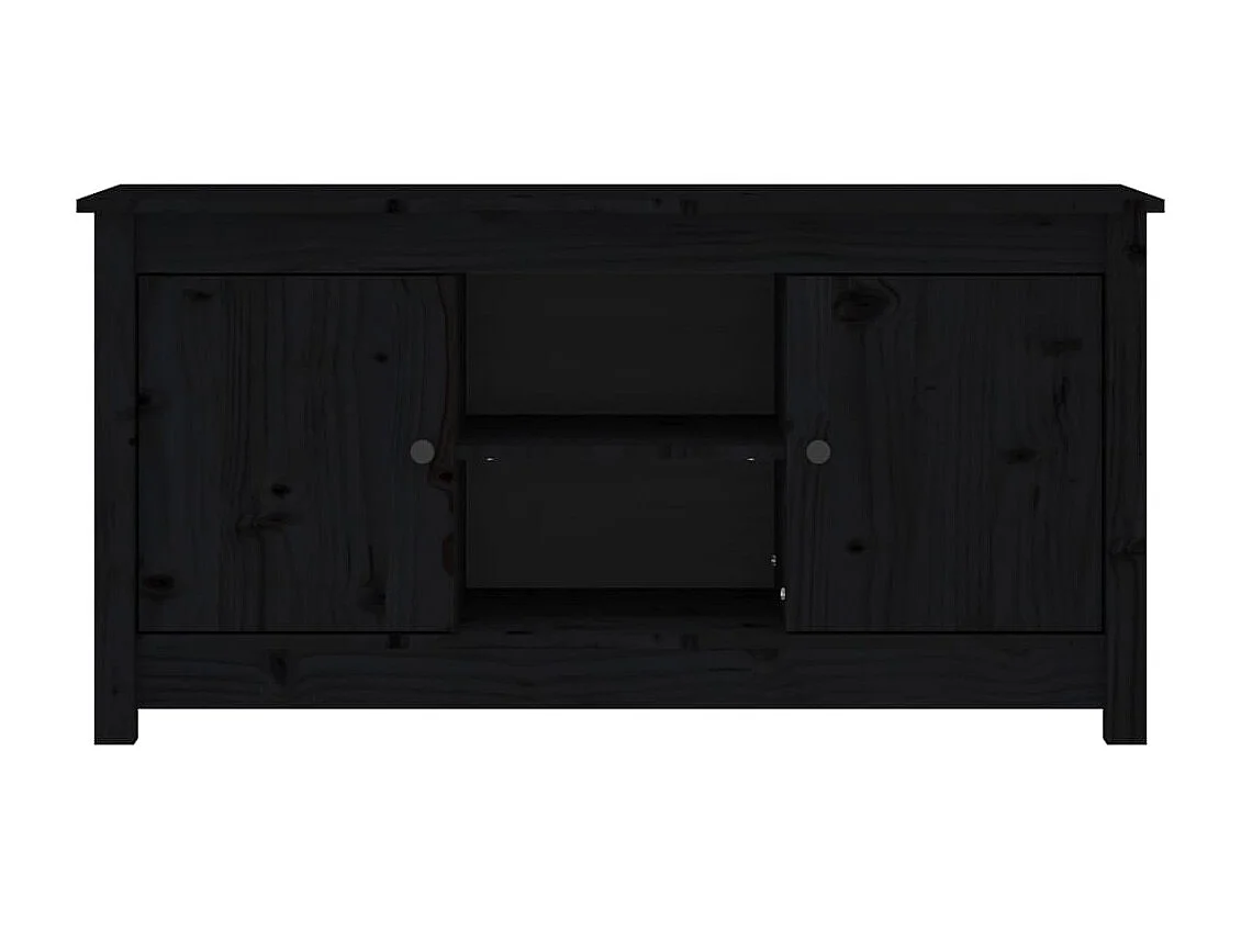 TV-Schrank,TV-Möbel Schwarz 103x36,5x52 cm Massivholz Kiefer -gkd69485