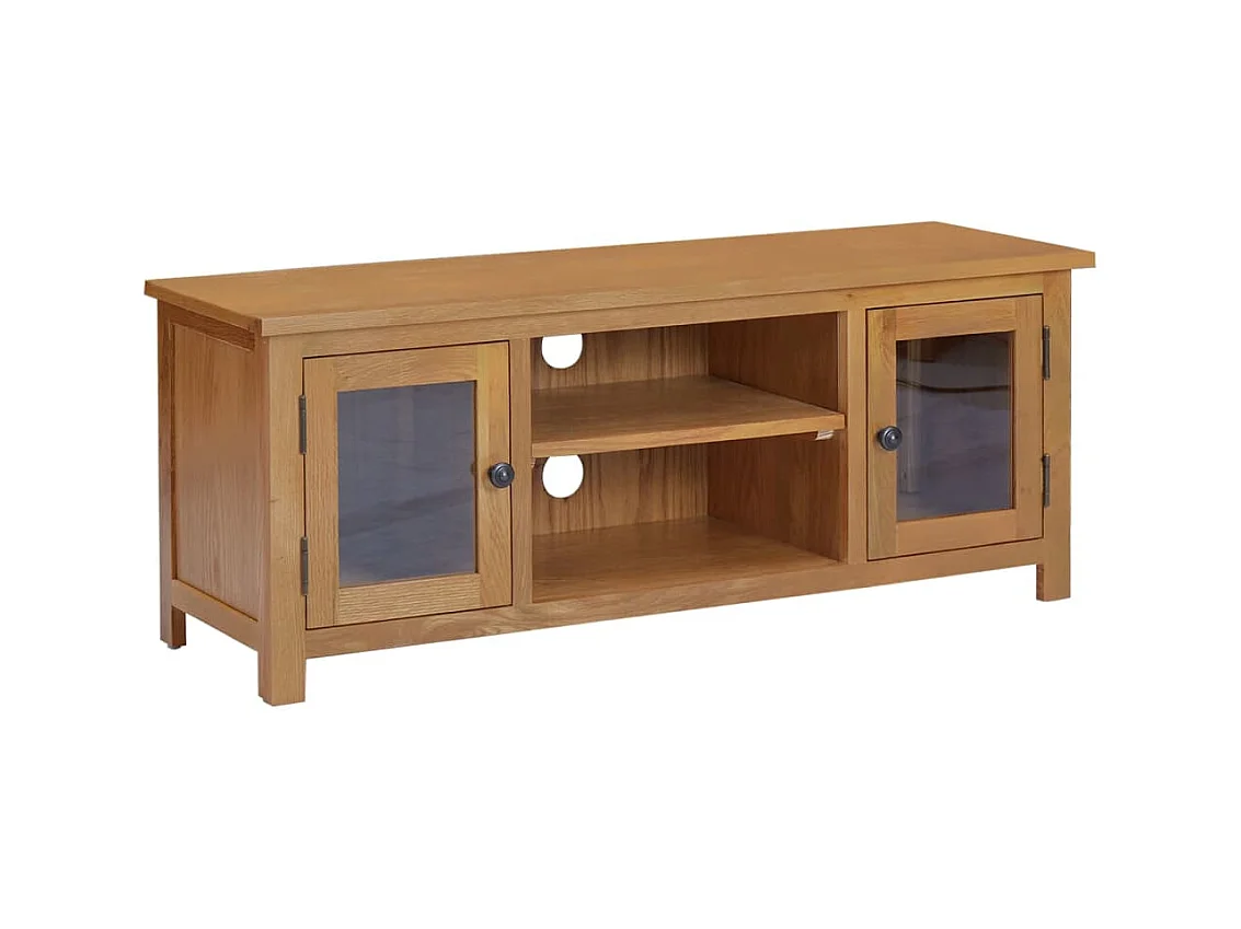 Meuble TV 110x35x44 cm Bois de chêne massif BE31807