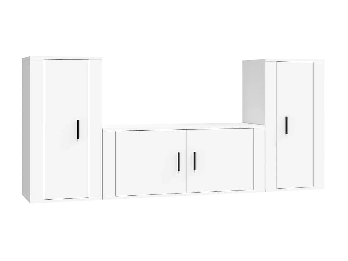 Meubles TV 3 pcs Blanc Bois d'ingénierie BE38962