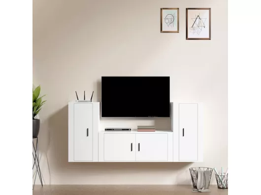 Kauf Unique 3-tlg. TV-Schrank-Set,TV-Möbel Weiß Holzwerkstoff -gkd756746