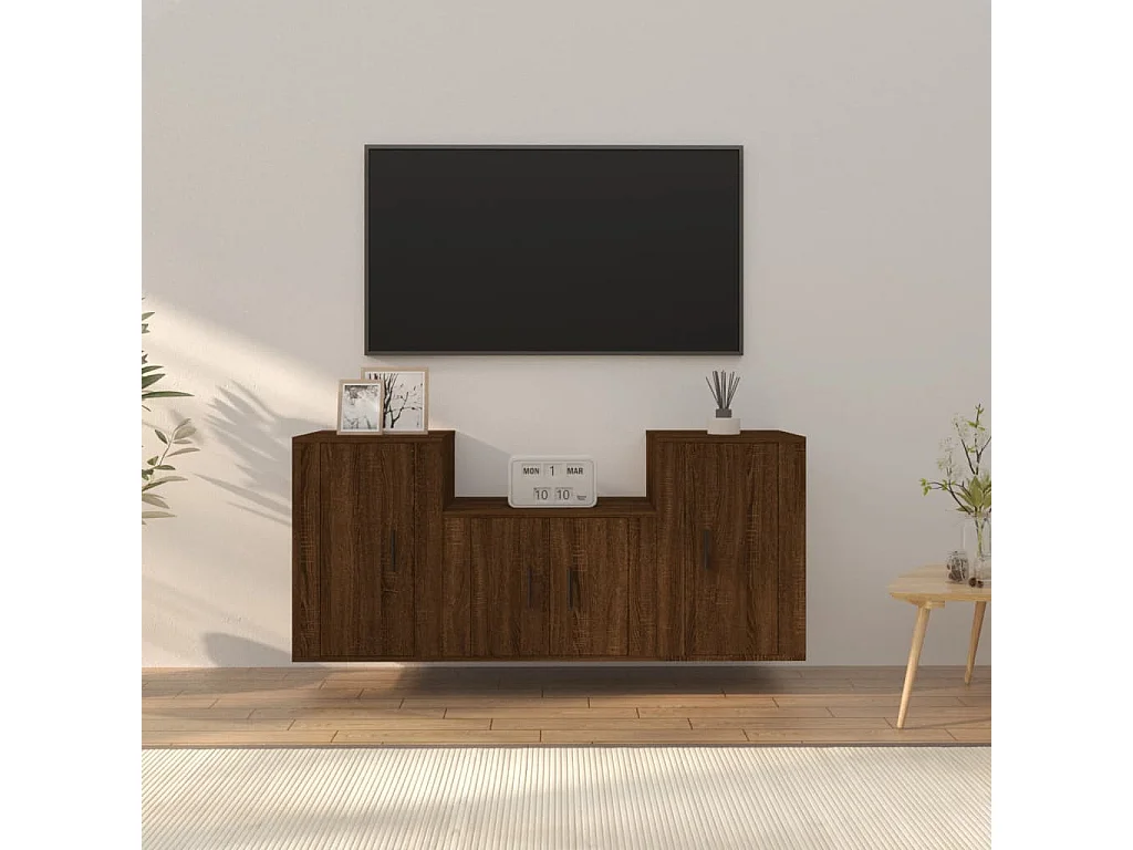 Ensemble de meubles TV 3 pcs Chêne marron Bois d'ingénierie BE21552