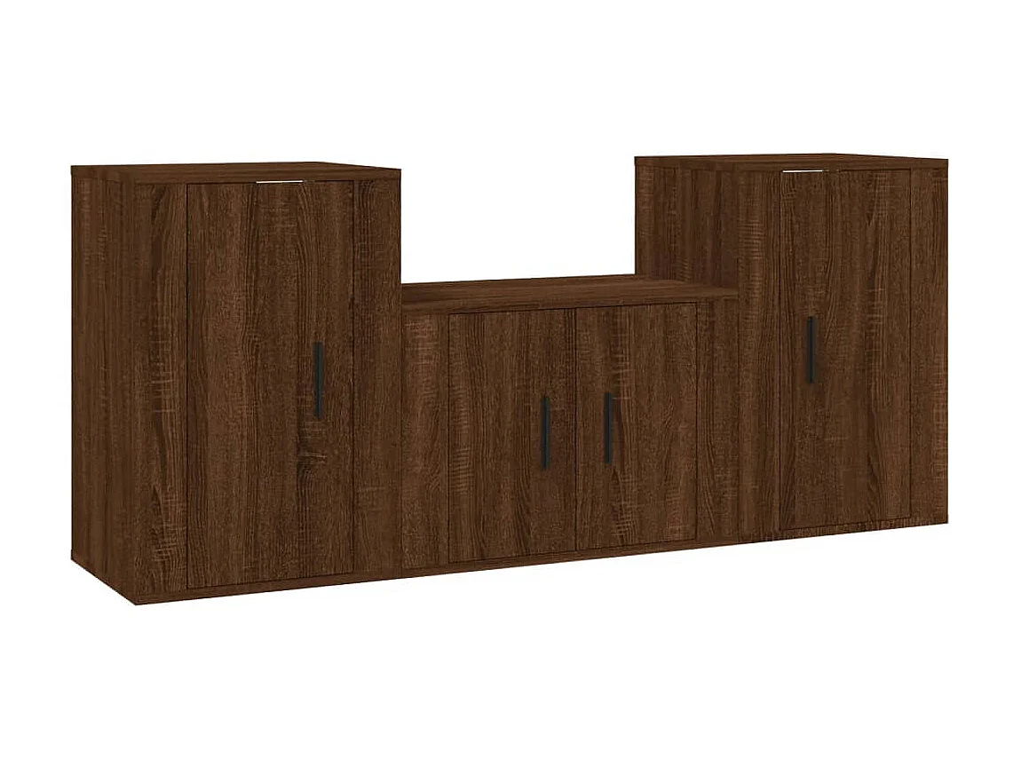 Ensemble de meubles TV 3 pcs Chêne marron Bois d'ingénierie BE21552