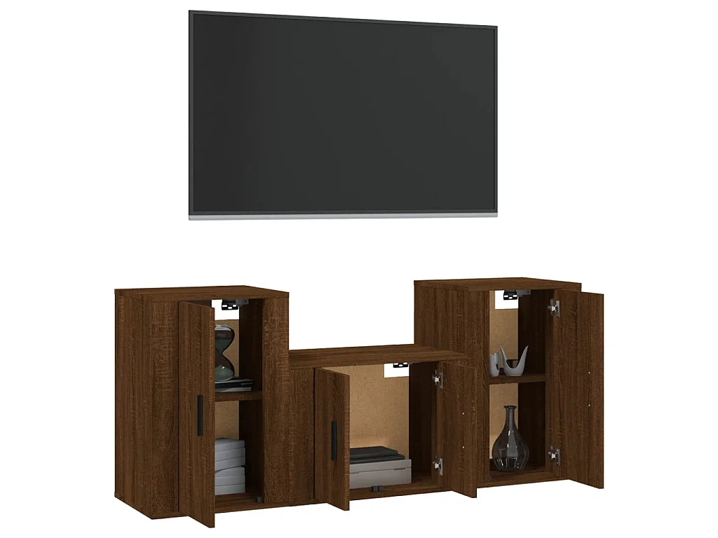 Ensemble de meubles TV 3 pcs Chêne marron Bois d'ingénierie BE21552