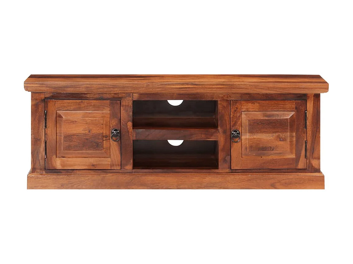 Meuble TV avec portes 112x30x40 cm bois d'acacia massif BE84849
