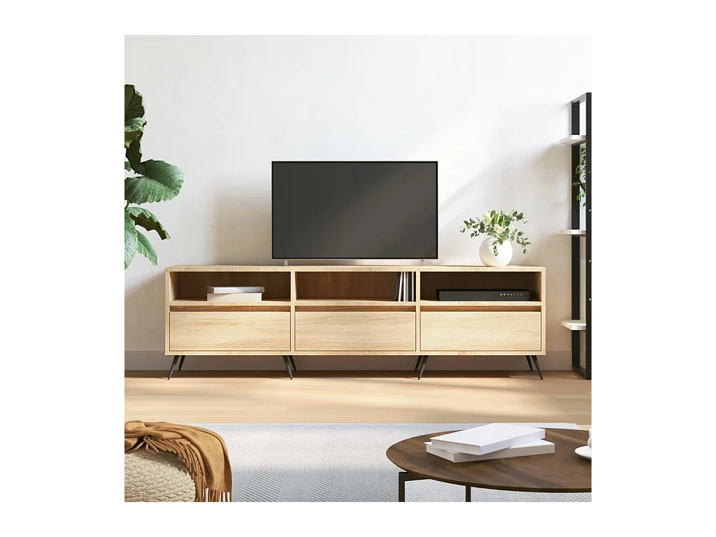 Tv-meubel | Tv-Bank | TV-kast150x30x44,5 cm bewerkt hout sonoma eikenkleurig