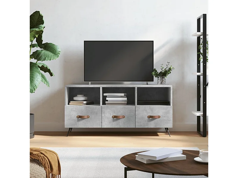 Mueble de TV madera de ingeniería gris hormigón 102x36x50 cm ES21736