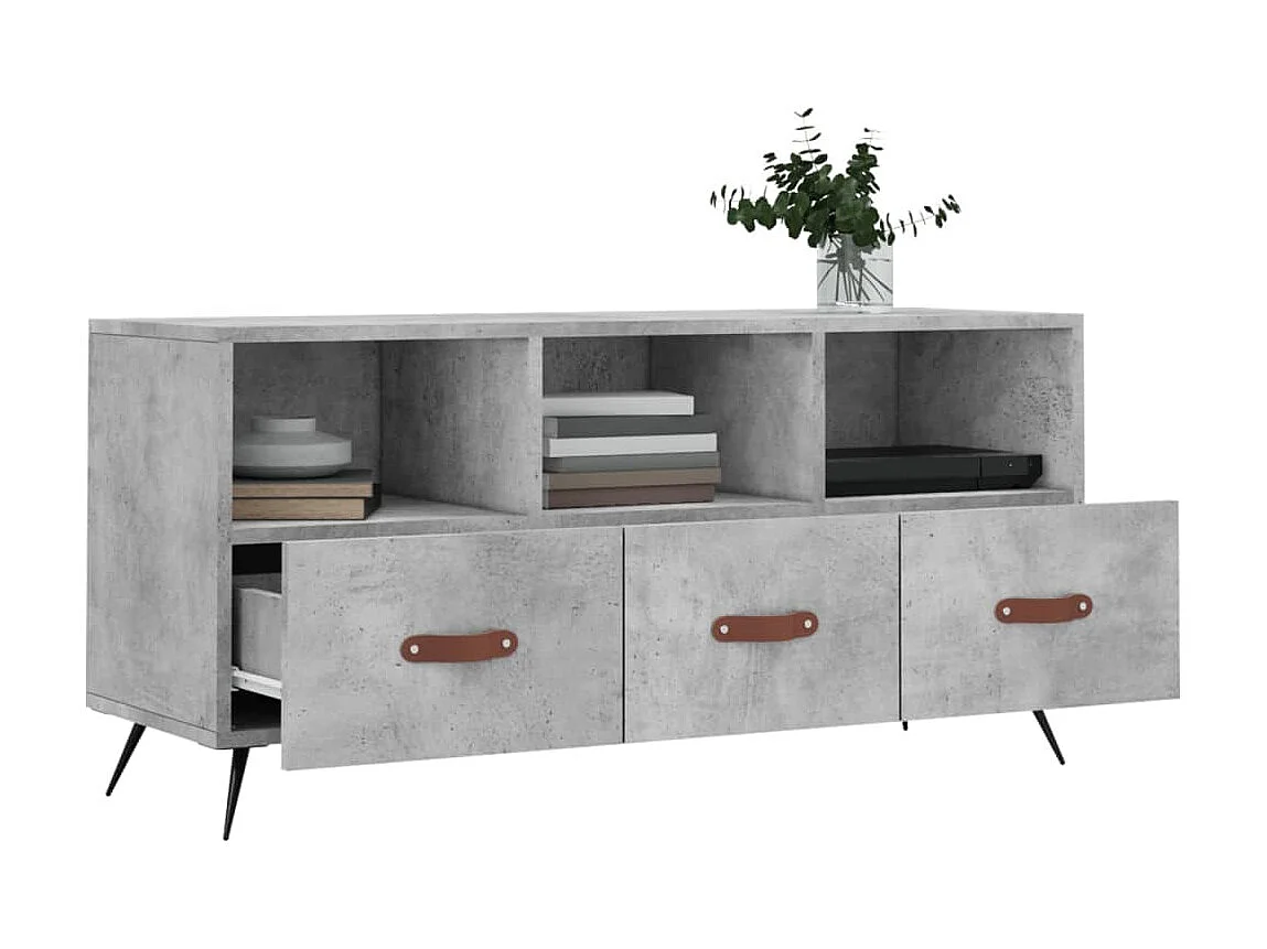 Mueble de TV madera de ingeniería gris hormigón 102x36x50 cm ES21736