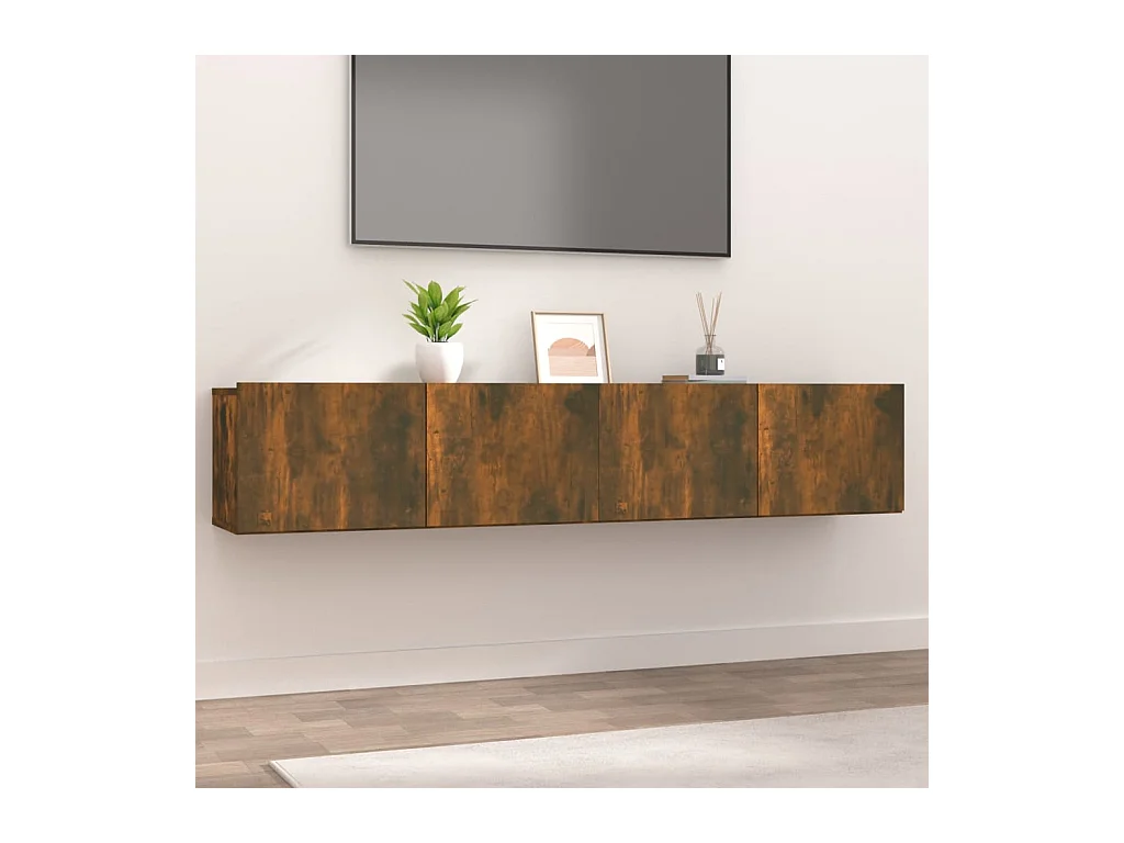Meubles TV 2 pcs chêne fumé 80x30x30 cm bois d'ingénierie BE94555