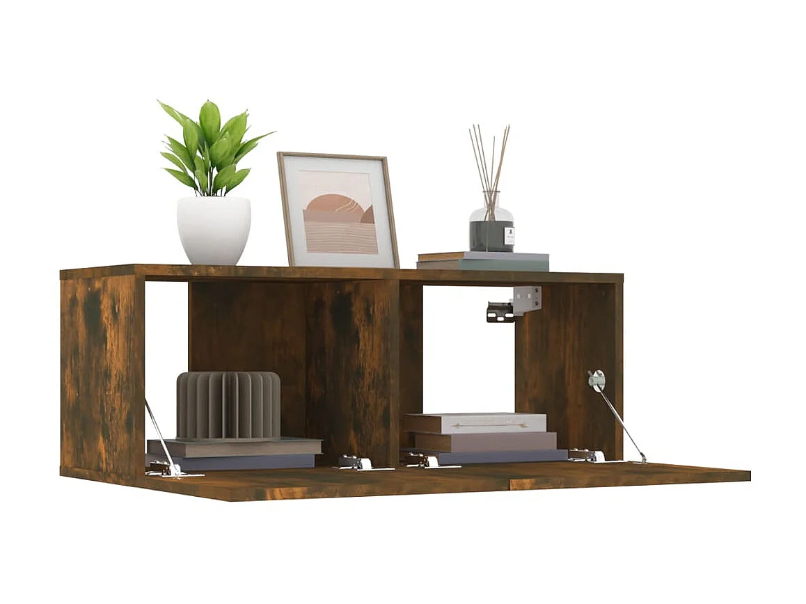 Meubles TV 2 pcs chêne fumé 80x30x30 cm bois d'ingénierie BE94555
