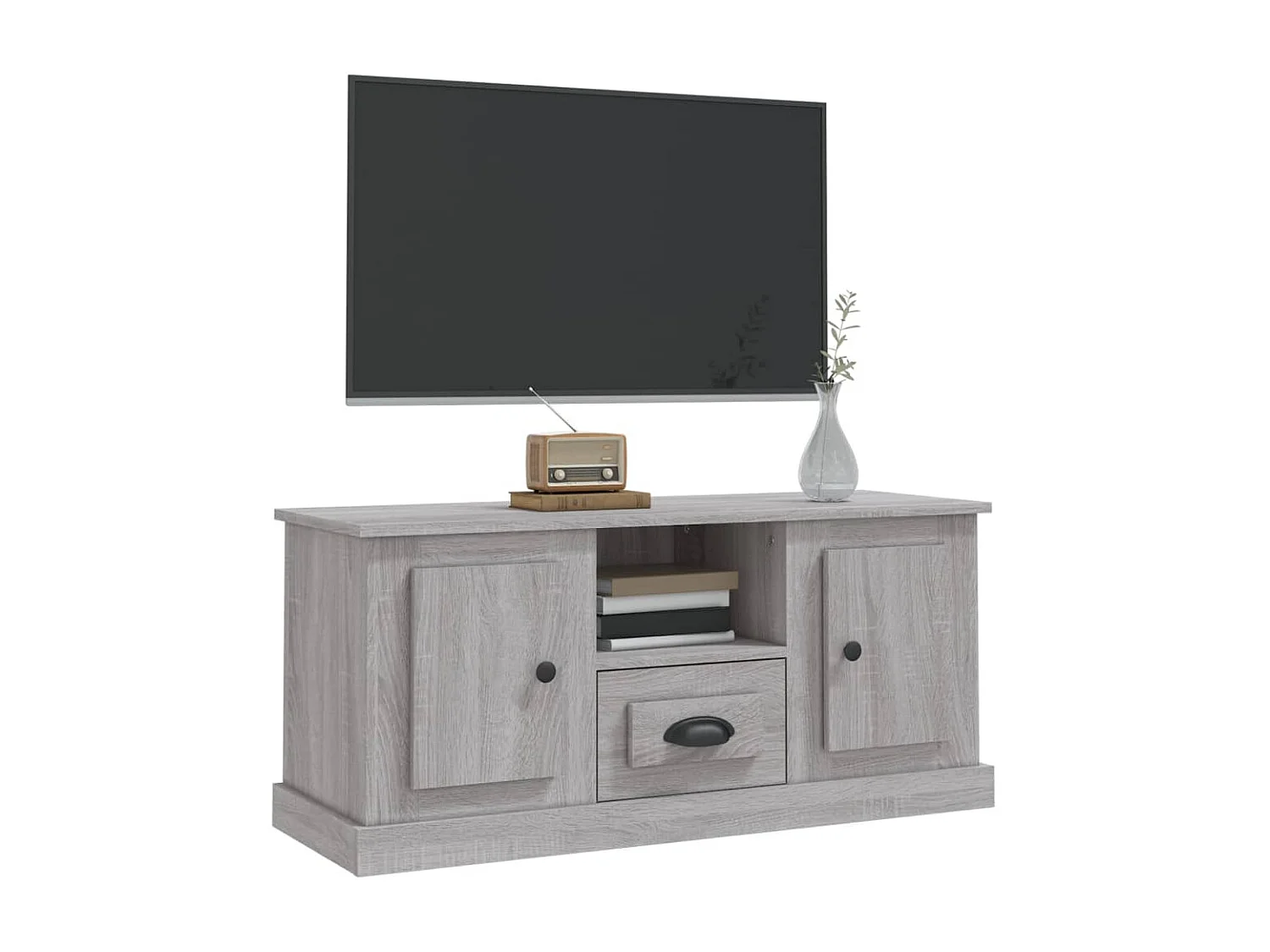 Meuble TV Sonoma gris 100x35,5x45 cm bois d'ingénierie BE51479