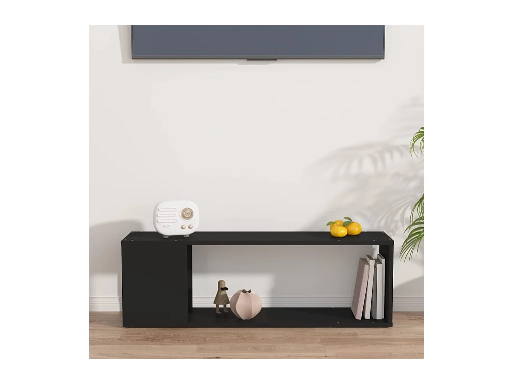 Meuble TV Noir 100x24x32 cm Aggloméré BE22924