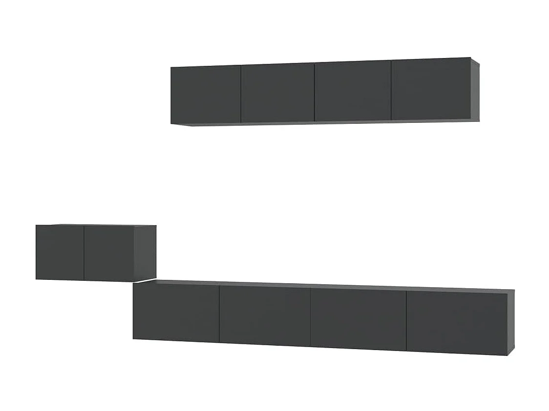 5-tlg. TV-Schrank-Set,TV-Möbel Schwarz Holzwerkstoff -gkd779218