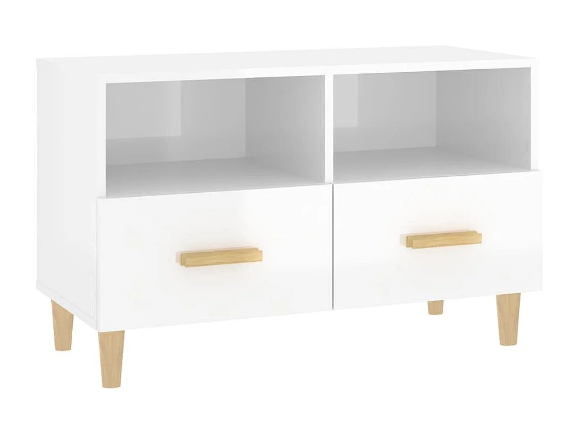 TV-Schrank,TV-Möbel Hochglanz-Weiß 80x36x50 cm Holzwerkstoff -gkd737421