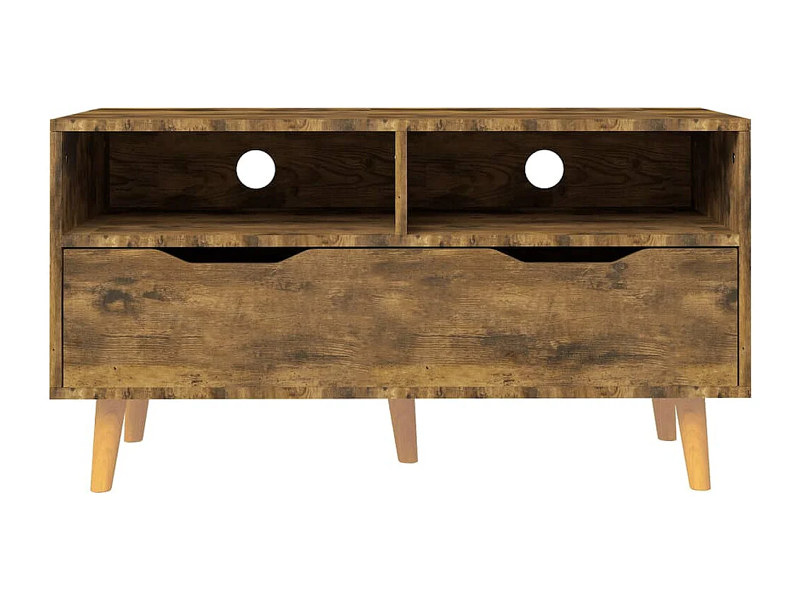 Meuble TV chêne fumé 90x40x48,5 cm bois d'ingénierie BE19337