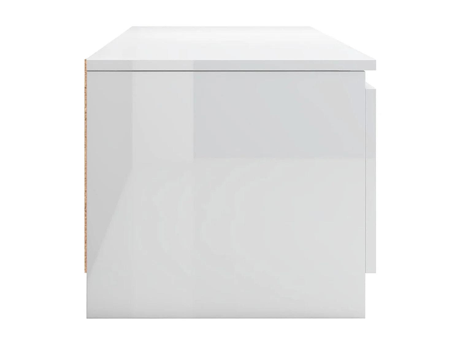 Meuble TV Blanc brillant 140x40x35,5 cm Aggloméré BE55764