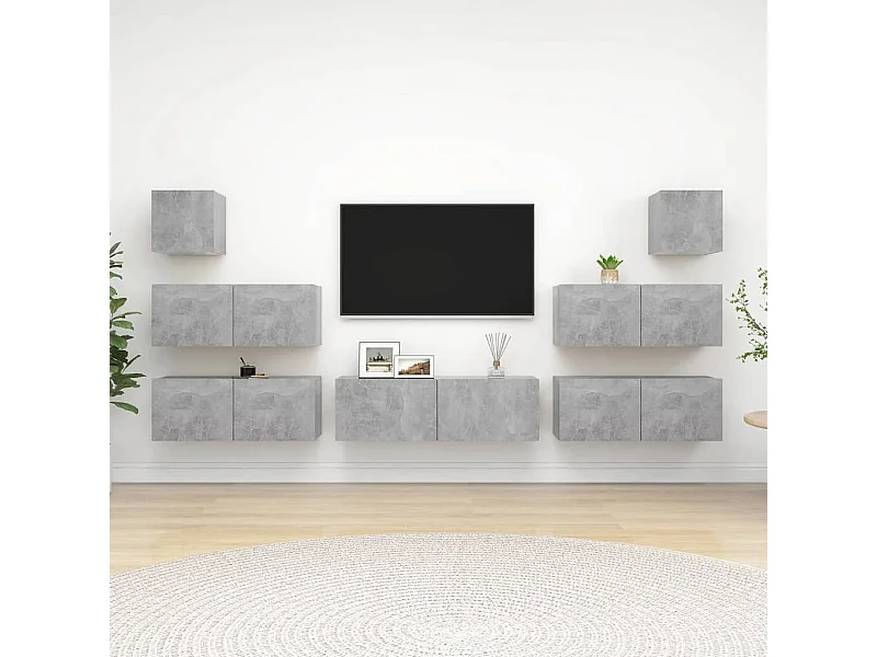 Meubles TV 7 pcs BEis béton Aggloméré BE72780