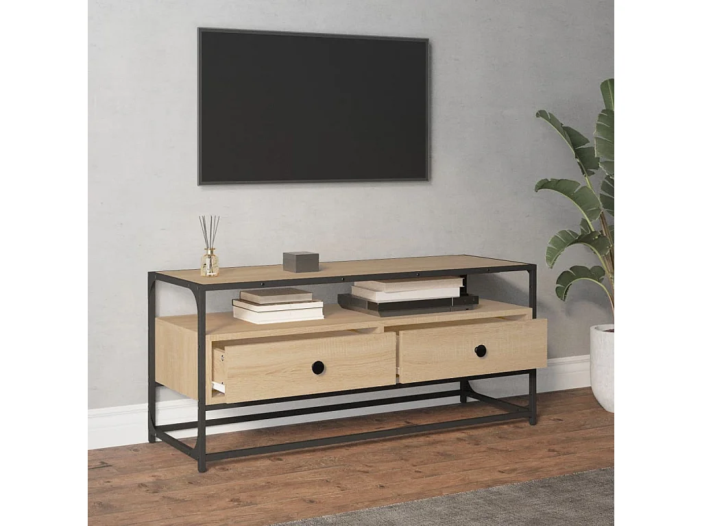 TV-Schrank,TV-Möbel Sonoma-Eiche 100x35x45 cm Holzwerkstoff -gkd740108