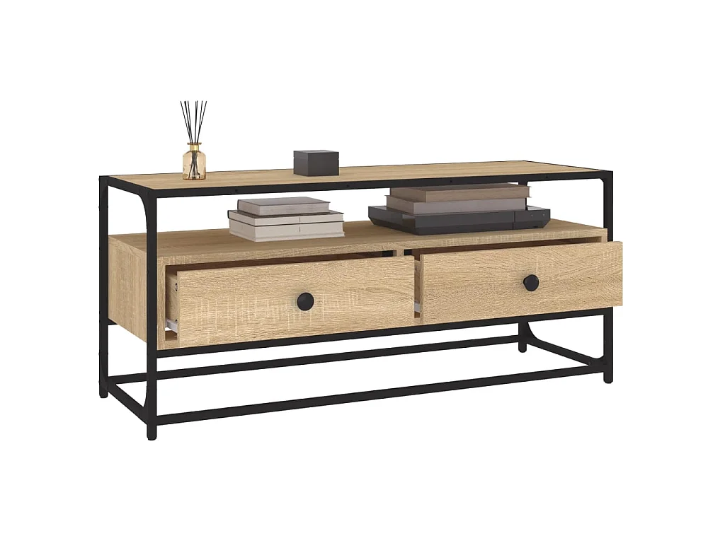 Meuble TV chêne sonoma 100x35x45 cm bois d'ingénierie BE96943