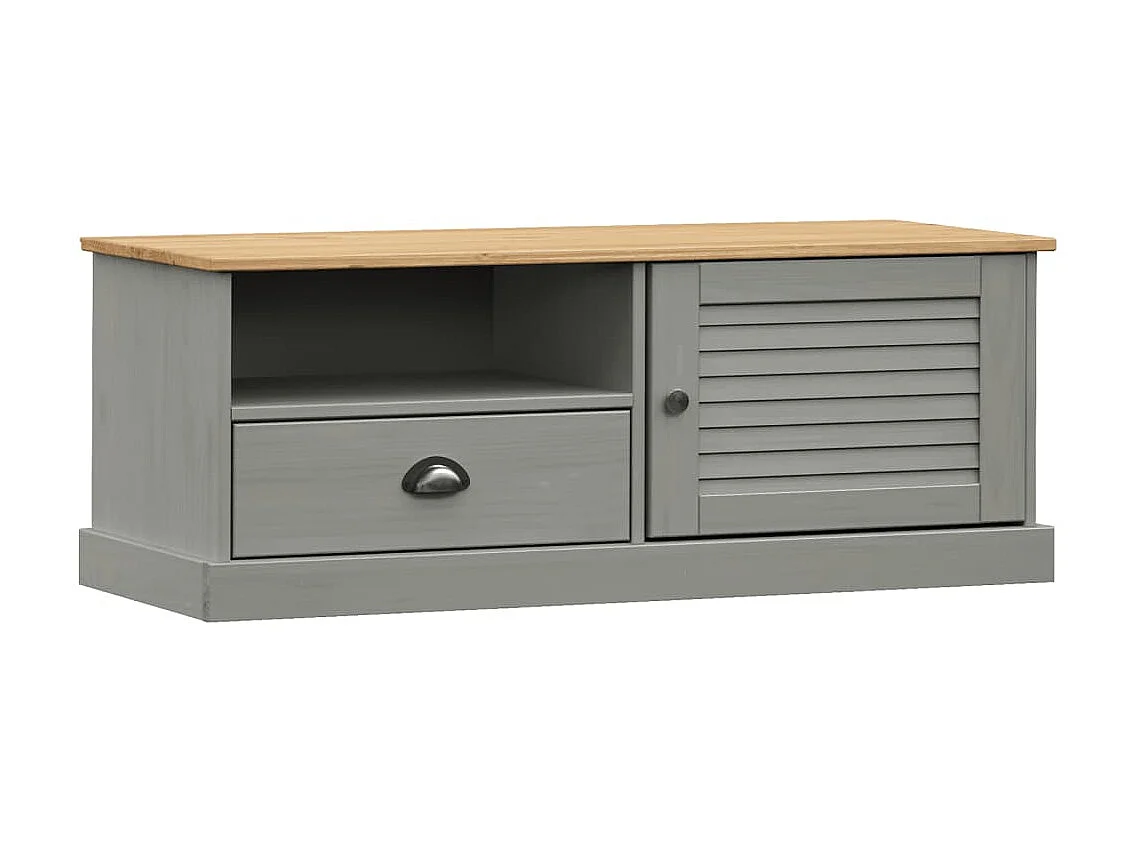 TV-Schrank,TV-Möbel VIGO Grau 106x40x40 cm Massivholz Kiefer -gkd326238