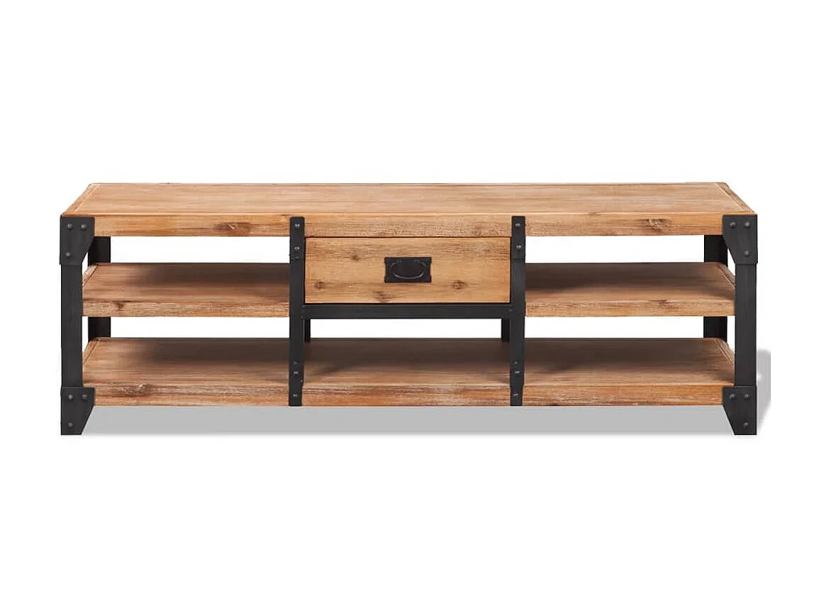 Meuble TV 140 x 40 x 45 cm Bois d'acacia massif LWW71382