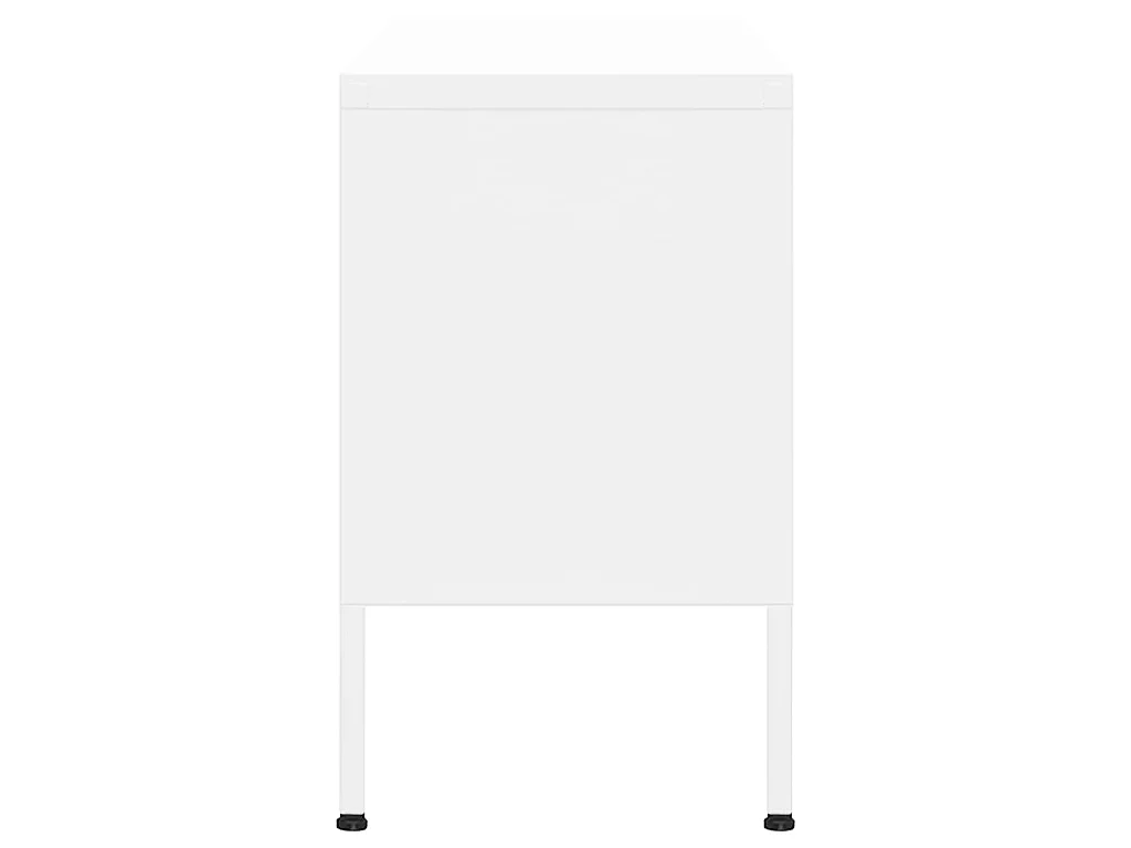 Meuble TV Blanc 105x35x50 cm Acier BE62428
