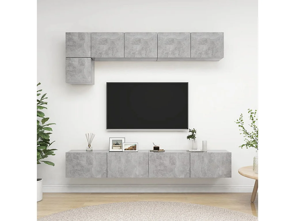 Meubles TV 5 pcs BEis béton Aggloméré BE31743