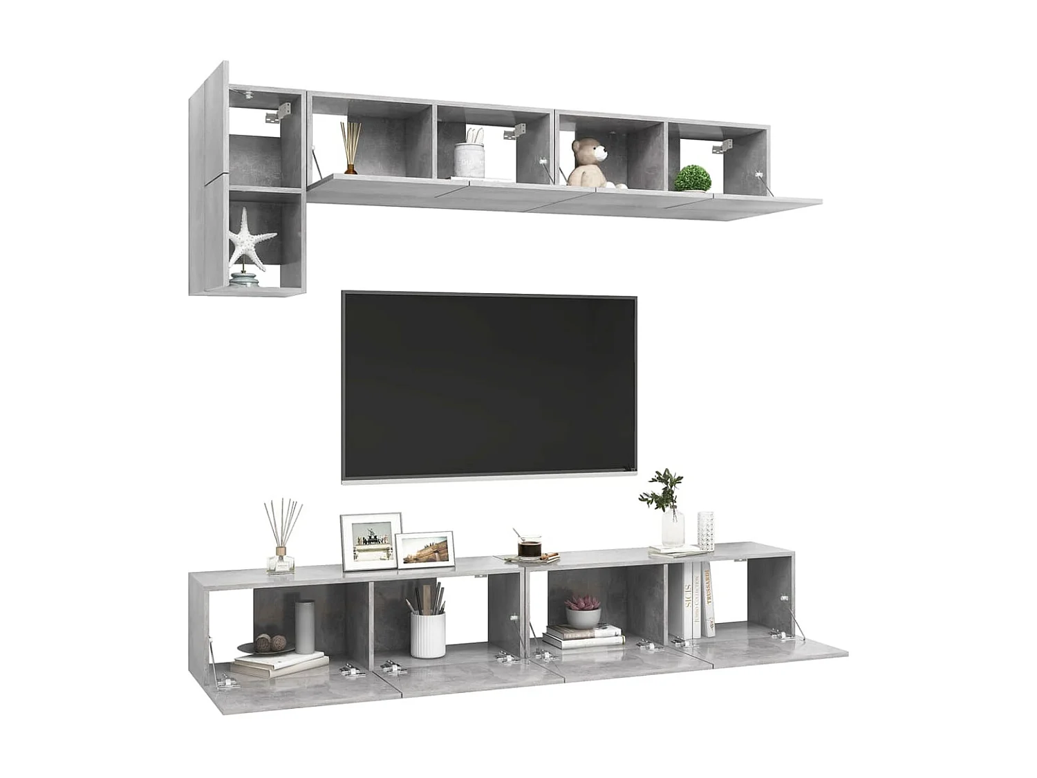 Meubles TV 5 pcs BEis béton Aggloméré BE31743