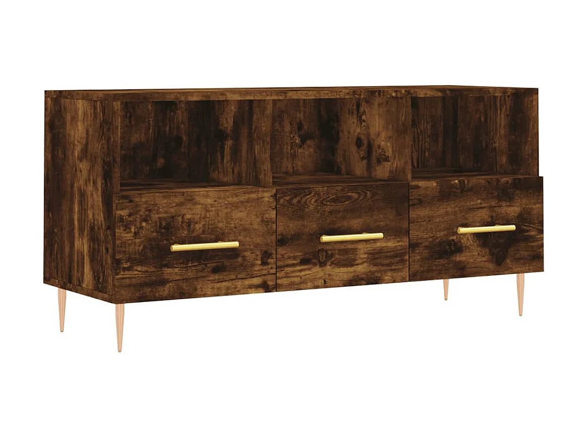 Meuble TV chêne fumé 102x36x50 cm bois d'ingénierie BE42062