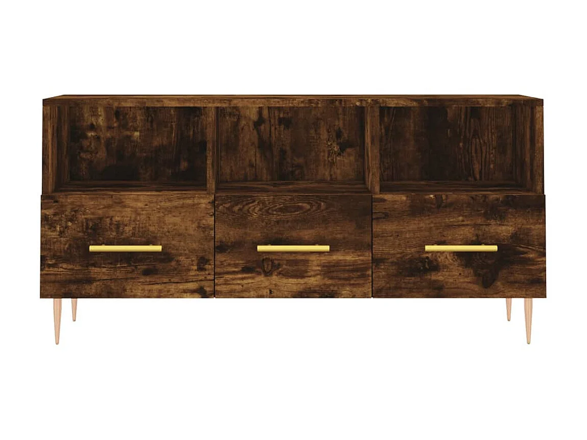 Meuble TV chêne fumé 102x36x50 cm bois d'ingénierie BE42062