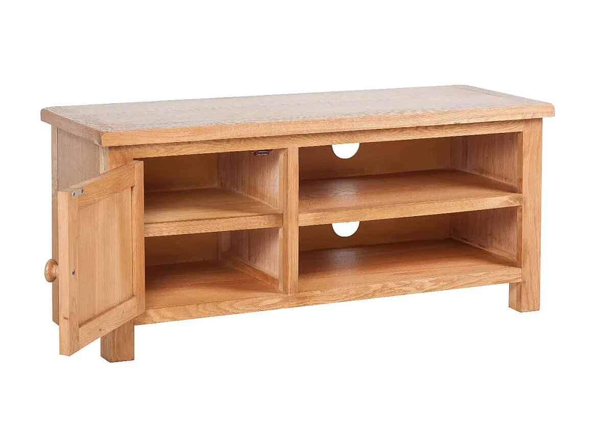Mueble para el televisor madera maciza roble 103x36x46 cm ES70626