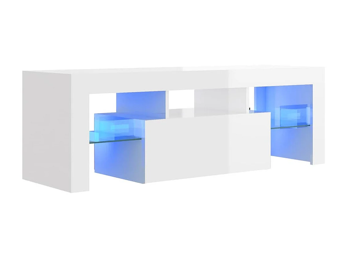 TV-Schrank,TV-Möbel mit LED-Leuchten Hochglanz-Weiß 120x35x40 cm -gkd684891