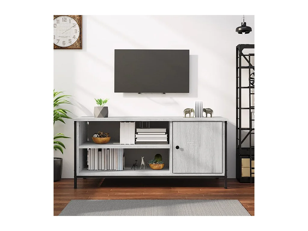 Meuble TV Sonoma gris 100x40x45 cm bois d'ingénierie BE33573