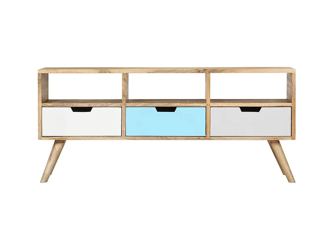 Mueble para TV de madera maciza de mango 110x35x48 cm ES54098